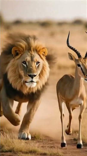 Lion vs Antelope The Savage Beauty of the Wild Chase! #LionAttack #AnimalSurvival #CinematicWildlife