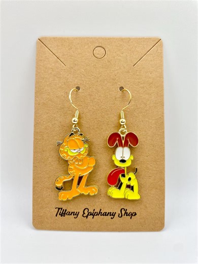 Garfield and Odie Inspired Best Friend Earrings for Gift for Her - Etsy