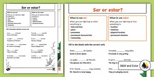 Spanish: Ser or Estar? Practice Worksheet