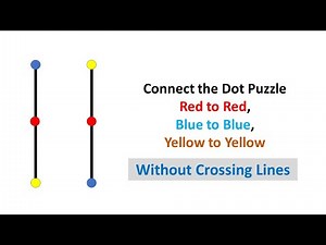 Can you connect the dots from red to red, blue to blue, yellow to yellow without crossing the lines?