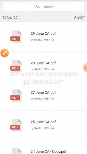 how to download current affairs pdf from DCA app
