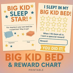 Big Kid Bed Sleep Chart: Reward System Printable (digital Download) - Etsy UK