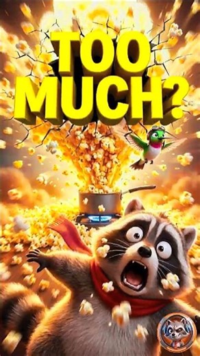 Raccoon vs. Popcorn: Cooking Fail! 😂🍿 #Shorts