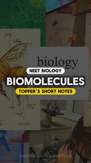 Bansal Classes Amritsar | Biomolecules(Neet Biology) Topper’s short Notes! . . Follow @bansalclasses.amritsar . #neet #biology #biologynotes #neetbiology #neetus... | Instagram