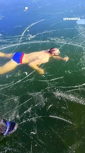 The man got disoriented. His friends hit the ice frantically. Nothing could break the ice enough to pull him out. Until a miracle happened. | Positive