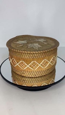 Vintage Porcupine Quill and Birchbark Basket Adorned With Maple Leaves - Etsy