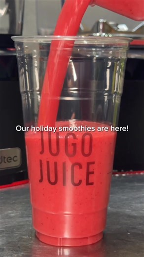 Our holiday favourites, Berry Merry and Green Jolly, are waiting to bring a little extra cheer to your day. Don’t miss out! 🎅🍓 | Jugo Juice
