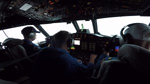 OVER THE GULF OF MEXICO - Aug. 26, 2020. Heavy turbulence leaving the eye of Category 4 Hurricane #Laura on @NOAA WP-3D Orion #NOAA42 Kermit. Credit: Lt. Cmdr. Doremus, NOAA Corps. Our thoughts are with all in this storm's path. #FlyNOAA | The NOAA Hurricane Hunters