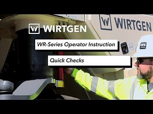 WR-Series Operator Instruction: Quick Checks