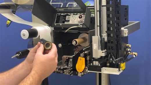 Installing printer ribbon on the 3600a-PA with a Zebra ZE511 print engine. | CTM Labeling Systems