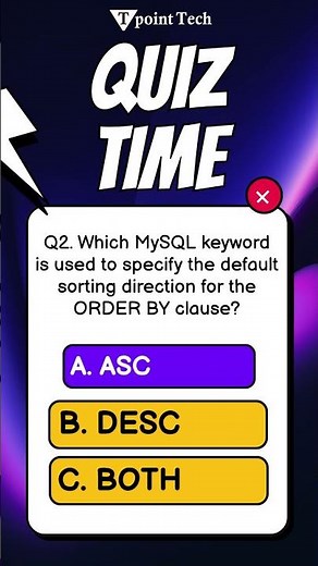 MySQL Practice Questions & Answers | MySQL MCQs | Tpoint Tech