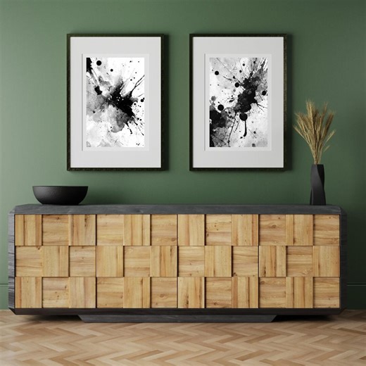 Chaotic Dual Black & White Abstract Ink Splash Art Print Modern Minimalist Wall Decor Bold Contemporary Wall Art for Home or Office - Etsy
