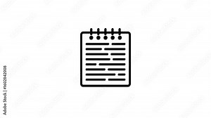 Clipboard icon . Checklist on the clipboard line icon , checklist, document.Documents list chart icon animation .