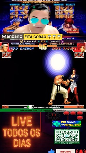 WOW, GORÃO! #kof97 #liveretrô #retro #arcade #neogeo #snk #fliperama #jogos #gameplay #fightcade