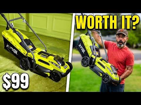 Ryobi 13 inch Electric Lawn mower from Home Depot - Overview and Demo
