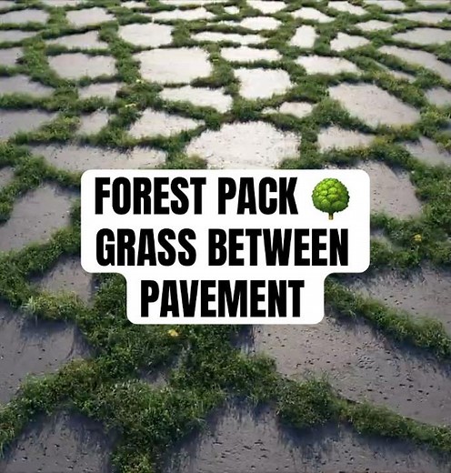 How to make grass between pavement in 3ds Max using only Forest Pack free #3dsmaxtutorial#forestpack