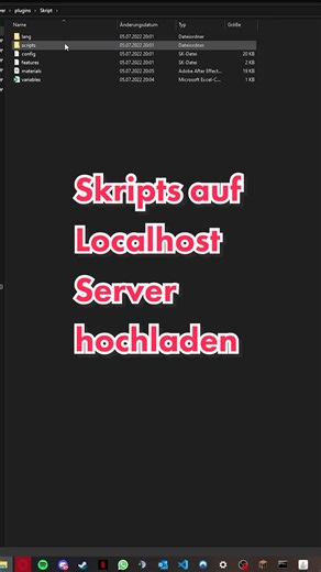 Auf localhost-Server Skripts hochladen! #minecraftskript #localhost #server #minecraft #lernenmittiktok #learning