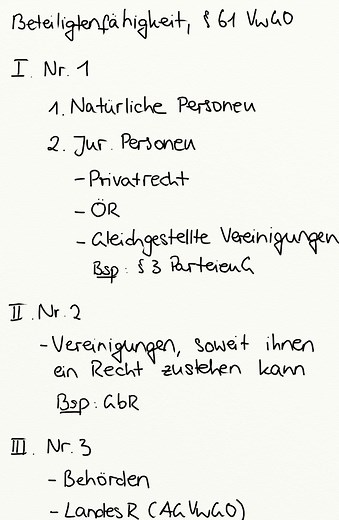 Beteiligtenfähigkeit, § 61 VwGO - Exkurs - Jura Online