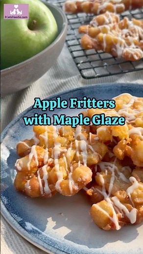 Golden Apple Fritters with Maple Glaze | Crispy Old-School Recipe