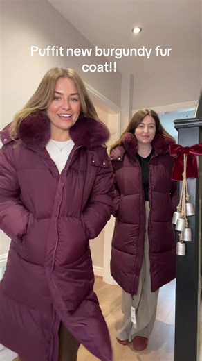 New fur puffer! @PUFFIT.UK @puffit.official #puffit #puffercoat #burgundycoat #wintercoat #puffer