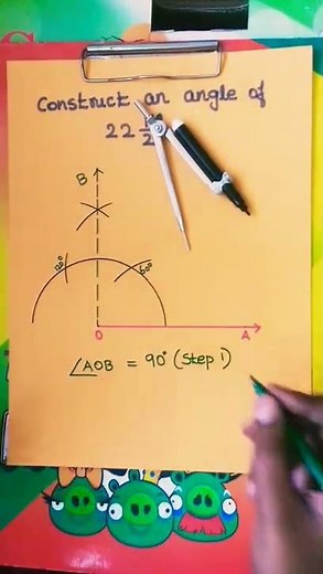 Learn How to Construct a 22.5-Degree Angle: Step-by-Step Tutorial💯using compass and ruler