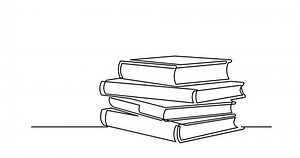 Animación de dibujo propio de un dibujo de un objeto vectorial aislado - pila de libro