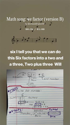 Math song: we factor #maths #math #algebra #factoring #quadratic #polynomials