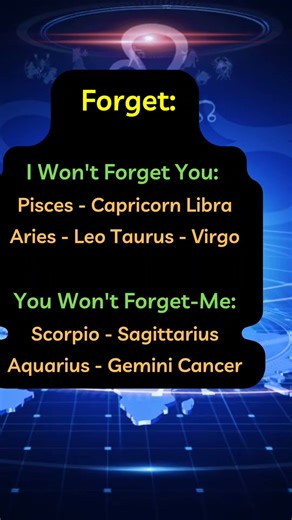 Zodiac signs don't forget
