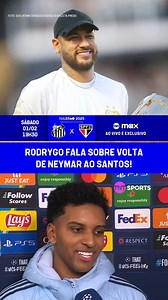 1.5M views · 10K reactions | ATÉ O RODRYGO QUERIA VIR PRA APRESENTAÇÃO DO NEYMAR NO SANTOS!  O Rayo falou sobre a expectativa do retorno do craque para sua casa! Um Menino da Vila reconhece o outro! 欄 E vai ter SanSão com o Ney na torcida! Santos x São Paulo é sábado (01), às 19h30, AO VIVO E EXCLUSIVO na @tntbr e @streammaxbr (link na bio)! | TNT Sports Brasil | Facebook