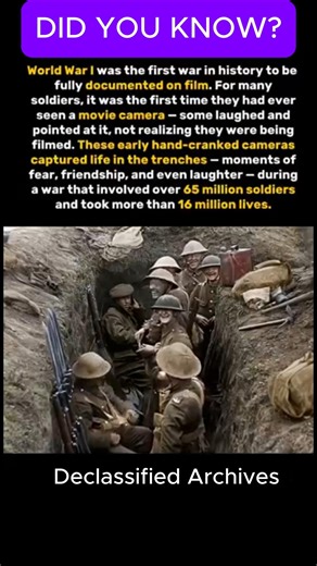 World War I was the first war ever to be recorded on camera #history #war #ww2 #shorts Watch more on YouTube 👉 https://www.youtube.com/@TheDeclassifiedArchives | Declassified Archives