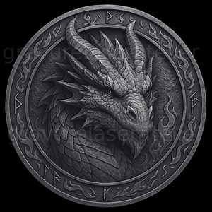 3D Dragon Relief File Laser Engraving - Laser Engraving File in Brass Part - 3D Embossing - Etsy