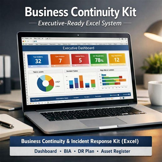 Business Continuity Kit Excel | Incident Response Tracker | Disaster Recovery Plan | BIA | Asset Register | Executive Dashboard - Etsy Australia