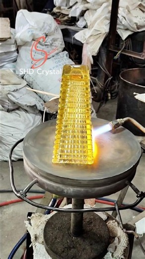 How to Press Luxury Glass Vase #shorts