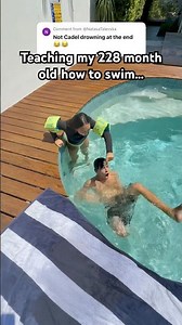 Teaching baby Cadel how to swim… 🥰🤣 #funny #shorts