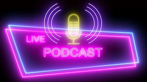 podcast logo neon light effect