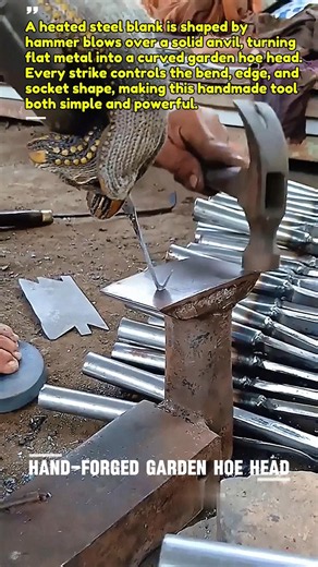 Blacksmith Forging Garden Hoe Heads by Hand #Forging #Metalworking #USATools