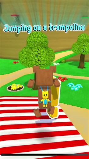 Jumping on a trampoline🔽 #SuperBear #TrampolineFun #JumpingBear #FunnyAnimals #BearVideo #Shorts