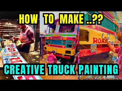 How to make creative painting on truck.?? || DIY Truck painting #painting #viral #trending #truck