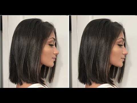 Easy Basic Medium Length Bob Haircut with Bangs for women Full Tutorial Steps