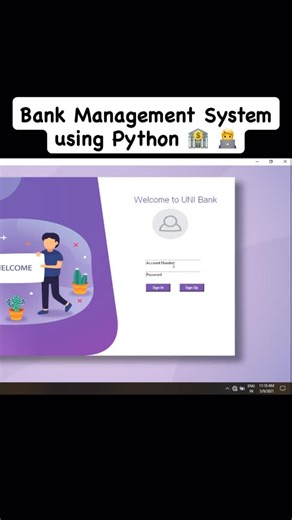Engineering Projects on Instagram: "Bank Management System Project in Python | Python Project | SQL 🏦🧑‍💻 In this video i will show my project i.e Bank Management System using Python and Sqlite3 database. User Interface developed in Tkinter Library. 1. User have to first enter Signup Page Details then software will generate account number and from that account number user can enter account number and password in login page. 2. Home Page will open with multiple options:- i. Bank Enquiry ii. Tra
