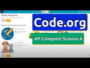 Code.org Lesson 3.3 ArrayLists | Tutorial with Answers | CSA Unit 6