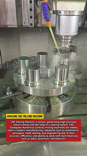 Amazing CNC Milling Machine | Precision Metal Cutting with Coolant | Modern Manufacturing Technology