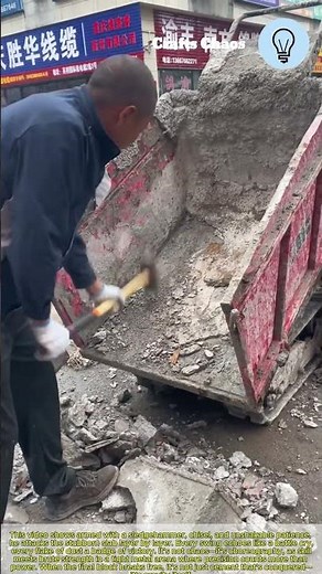 Breaking Stuck Concrete Inside a Dump Truck: Manually Breaking Cement Like a Pro