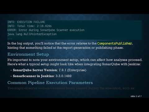 Troubleshooting the Sonar Null Pointer Error When Publishing Reports in Jenkins