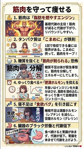 【リバウンド卒業】筋肉を守って脂肪だけを落とす「科学的なダイエット」6つの秘訣｜タンパク質・糖質の正しい摂り方から食欲を支配するホルモンの操り方まで徹底解説