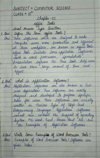 Class 10 (PSEB ) Subject Computer Science Chapter -1 Office Tools Short Question Answer