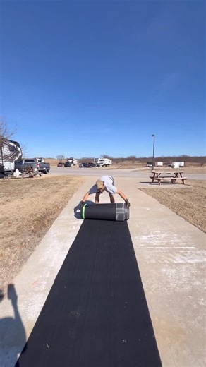 My Time Full Time | Full-time RV living on Instagram: "85 feet of RV skirting rolling up, packing away, and we’re officially getting back into travel mode. That storm was no joke—but this setup did exactly what it was supposed to do. It protected our rig, blocked the wind, helped hold heat, and gave us peace of mind when we needed it most. Now it’s back to normal RV life, and we’re beyond grateful we had the protection in place when the weather turned ugly. Would you skirt your RV for winter—or