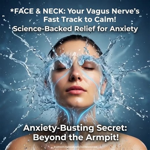 "Chill Out! The Real Science Behind Instant Calm (It's Not Just Your Armpits!)" Feeling overwhelmed? Science says cold can calm you FAST! While a chilly armpit provides relief by cooling blood and grounding your senses, the real direct vagus nerve activation for instant calm happens elsewhere. For maximum "chill-out" power, try splashing ice water on your face or applying a cold pack to your neck. This triggers the powerful "Mammalian Dive Reflex," instantly slowing your heart, steadying breath,