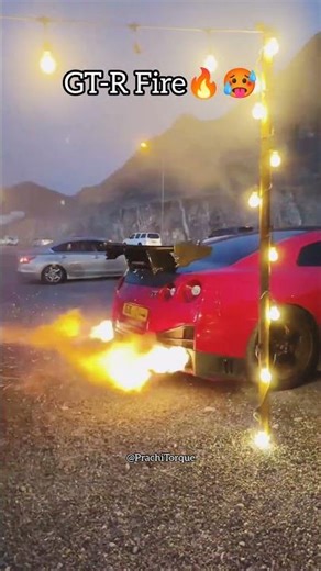 GT-R R35 Fire Flame Reaction 🔥🥵 ​@PrachiTorque #shorts #foryou #automobile #timesdrive