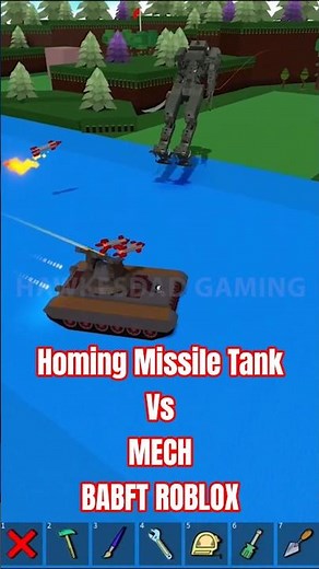 Homing Missile Tank vs Mech in Roblox Build a Boat for Treasure PVP! #roblox #babft